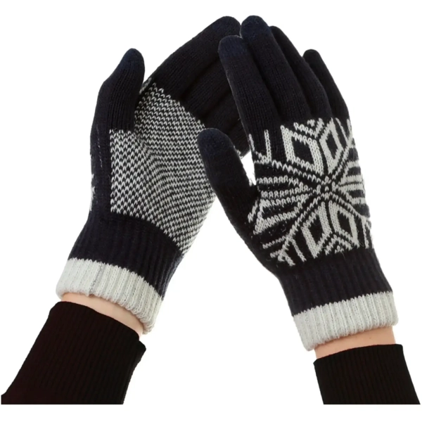 Купити Рукавички ArmorStandart Touch Gloves Snowflake с орнаментом Blue (ARM59994) - фото 1