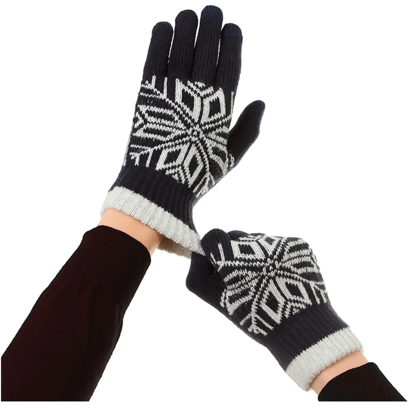 Купити Рукавички ArmorStandart Touch Gloves Snowflake с орнаментом Blue (ARM59994) - фото 3