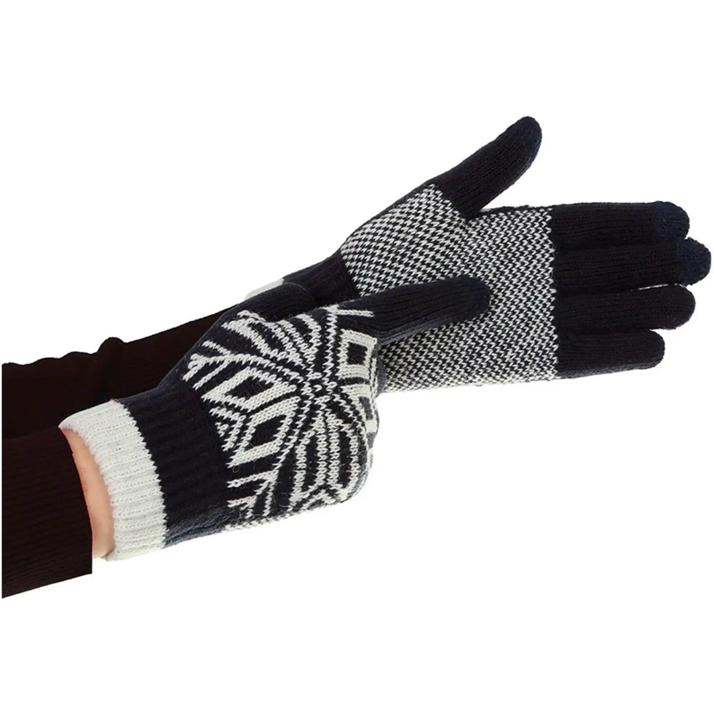 Купити Рукавички ArmorStandart Touch Gloves Snowflake с орнаментом Blue (ARM59994) - фото 4