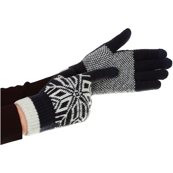 Купити Рукавички ArmorStandart Touch Gloves Snowflake с орнаментом Blue (ARM59994) - фото 4