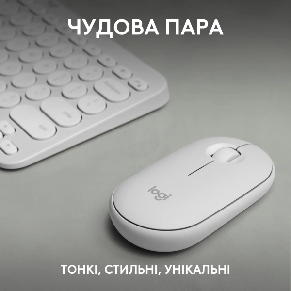 Купить Комплект клавиатура и мышь Logitech Pebble 2 Combo White US 2.4GHZ/BT (920-012240) - фото 2