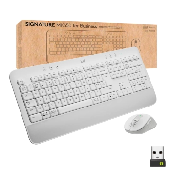 Купить Комплект клавиатура и мышь Logitech Signature MK650 Combo for Business Off-white (920-011032) - фото 1