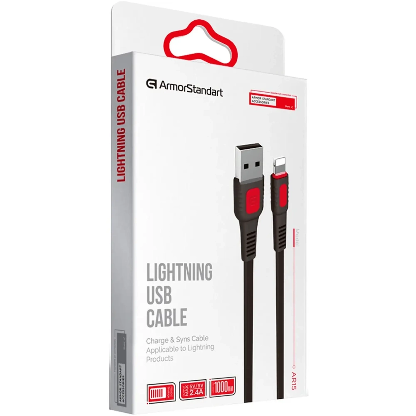 Купить Кабель ArmorStandart AR15 Lightning 2.4A 1m Black (ARM59537) - фото 2