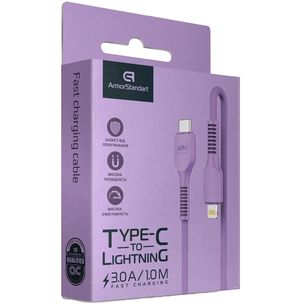 Купити Кабель ArmorStandart AR88 Type-C to Lightning 3A 1m Purple (ARM65290) - фото 2