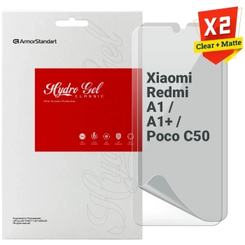 Купити Набір гідрогелевих плівок ArmorStandart Clear + Matte для Xiaomi Redmi A1/A1+/Poco C50 (ARM66870) - фото 1