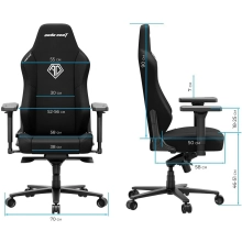Купити Крісло для геймерів Anda Seat Phantom 3 XL Black Fabric (AD18XL-52-B-F-B01) - фото 8