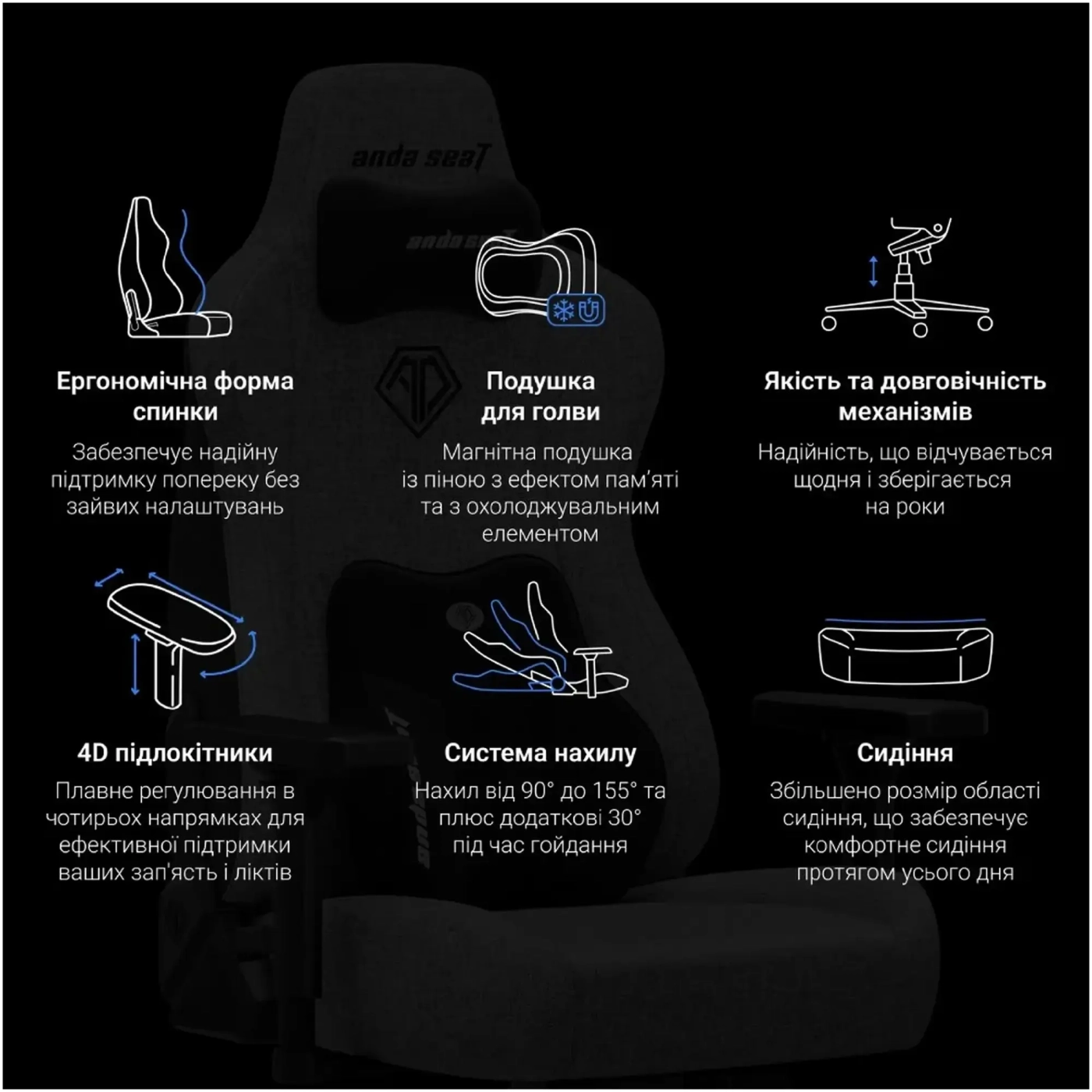 Купити Крісло для геймерів Anda Seat Kaiser 3E XL Maroon PVC (AD23YC-XL-09-A-PV/C-A01) - фото 18
