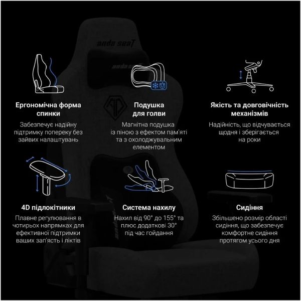 Купити Крісло для геймерів Anda Seat Kaiser 3E XL Maroon PVC (AD23YC-XL-09-A-PV/C-A01) - фото 18