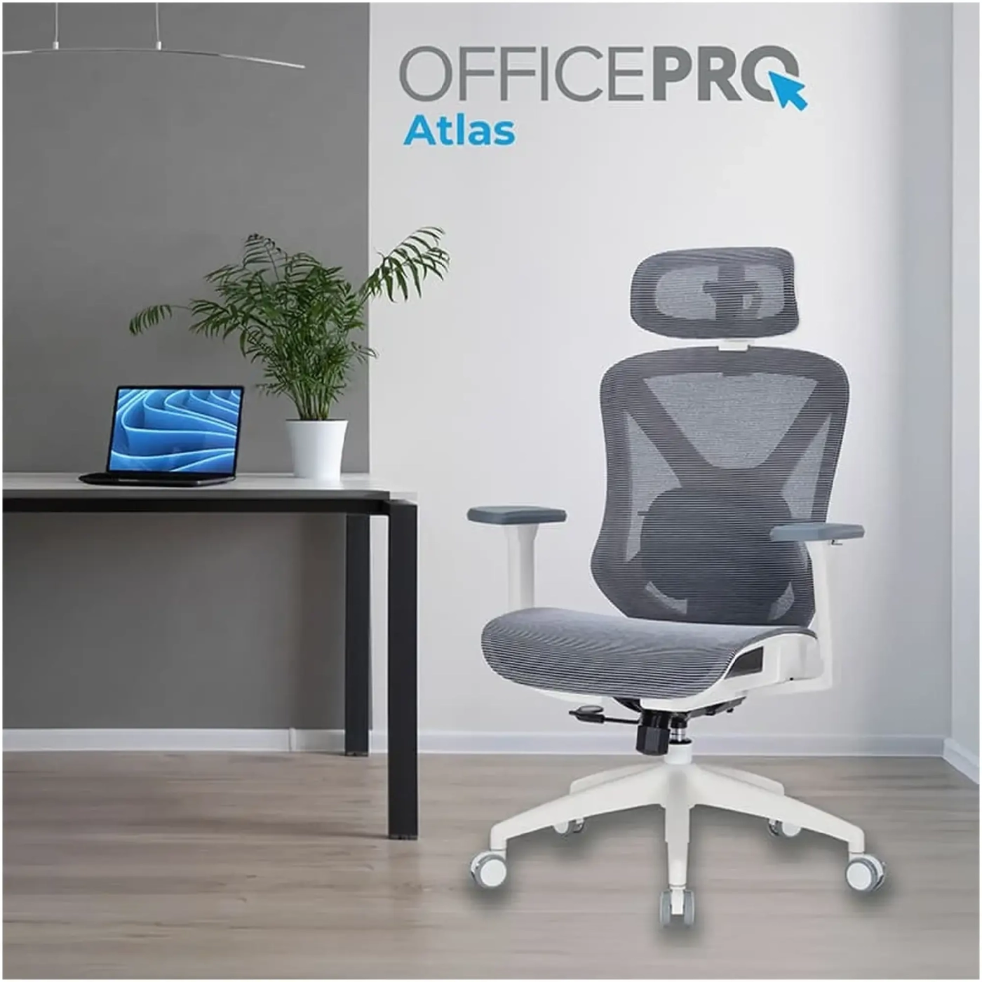 Купити Крісло офісне Officepro Atlas OC630-W-DG-DG White/Dark Gray - фото 7