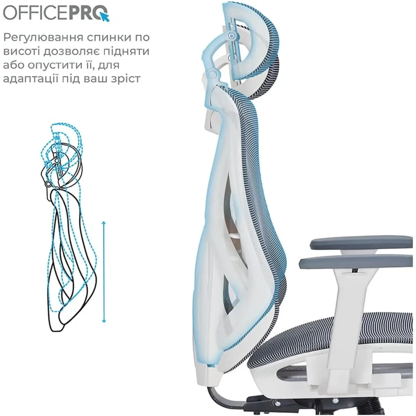Купити Крісло офісне Officepro Atlas OC630-W-DG-DG White/Dark Gray - фото 9