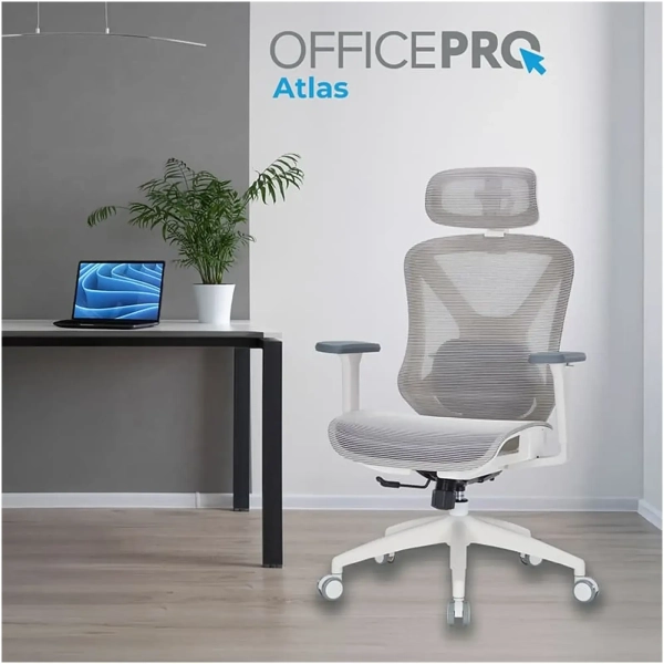 Купити Крісло офісне Officepro Atlas OC630-W-LG-LG White/Light Gray - фото 7