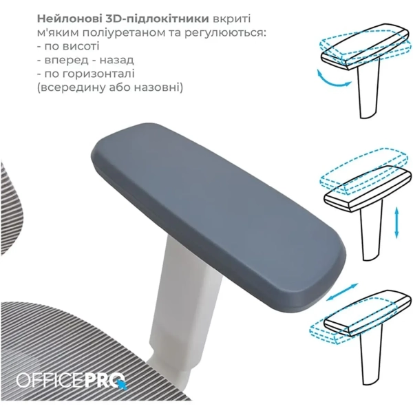 Купити Крісло офісне Officepro Atlas OC630-W-LG-LG White/Light Gray - фото 11