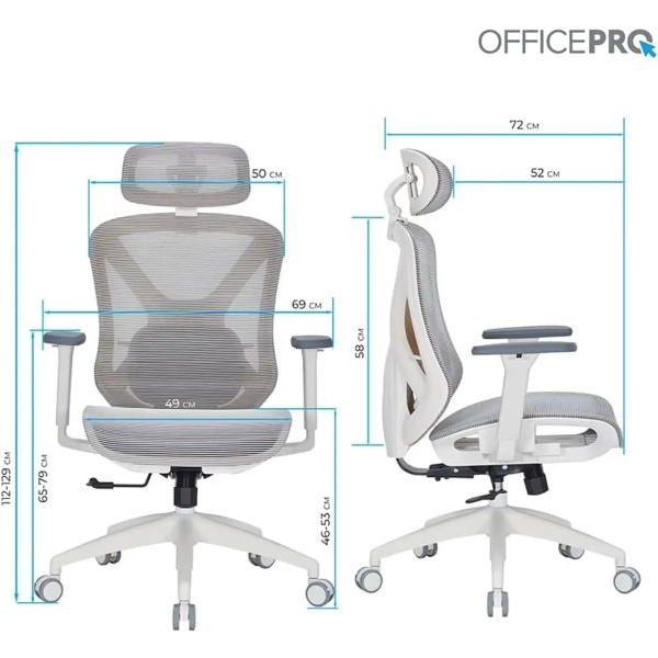 Купити Крісло офісне Officepro Atlas OC630-W-LG-LG White/Light Gray - фото 14