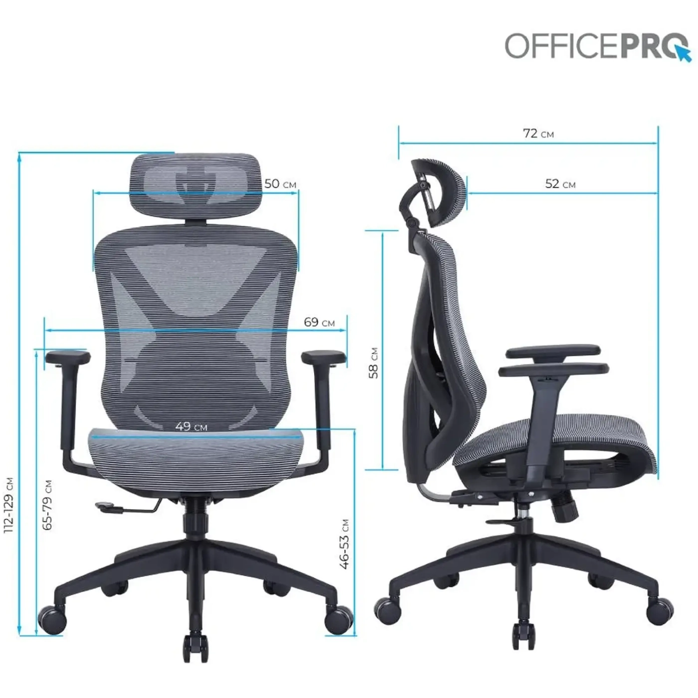 Купити Крісло офісне Officepro AtlasOC630-B-DG-DG Black/Dark Gray - фото 16