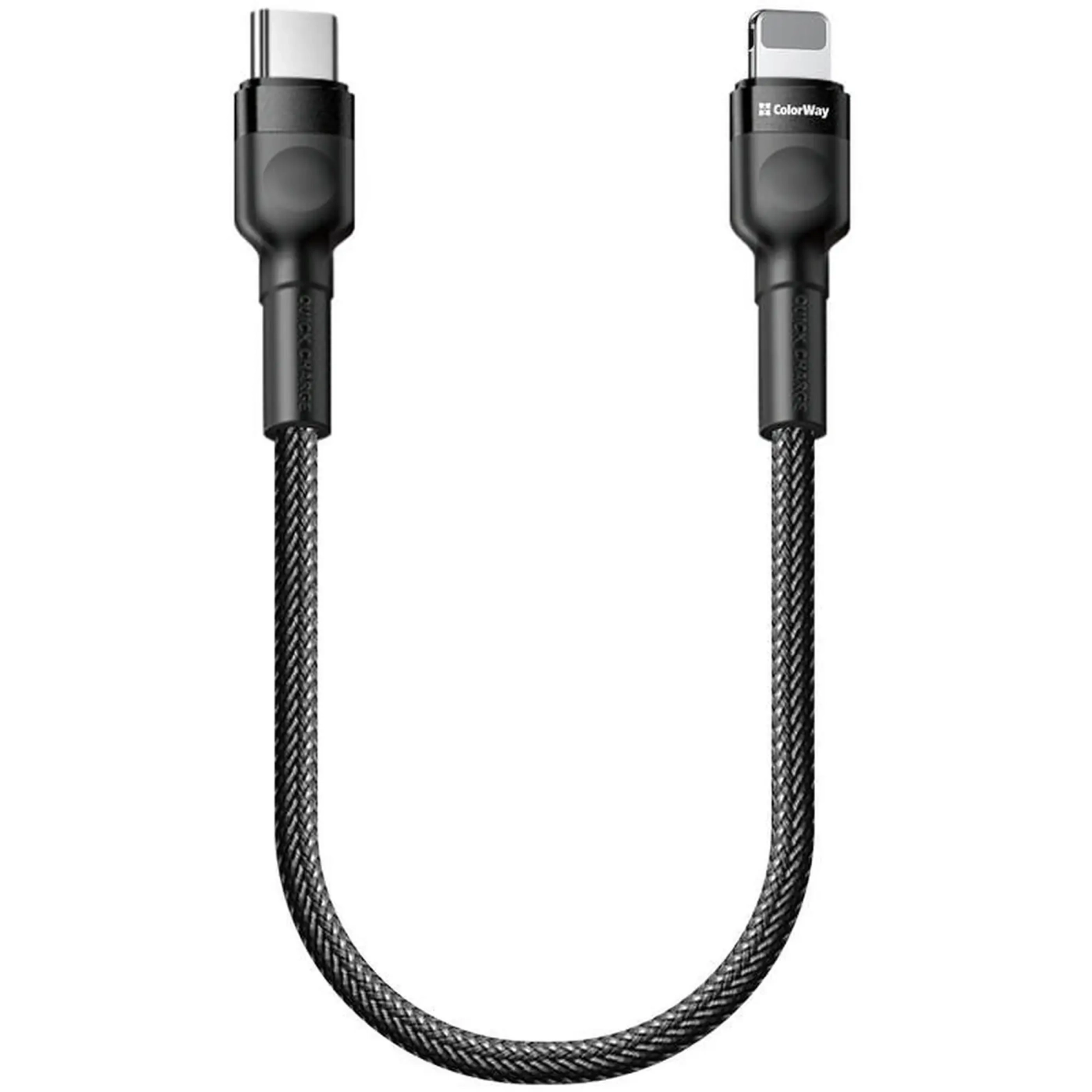 Купити Кабель Colorway USB-C - Lightning 3.0А 30cm Black (CW-CBPDCL054-BK) - фото 1
