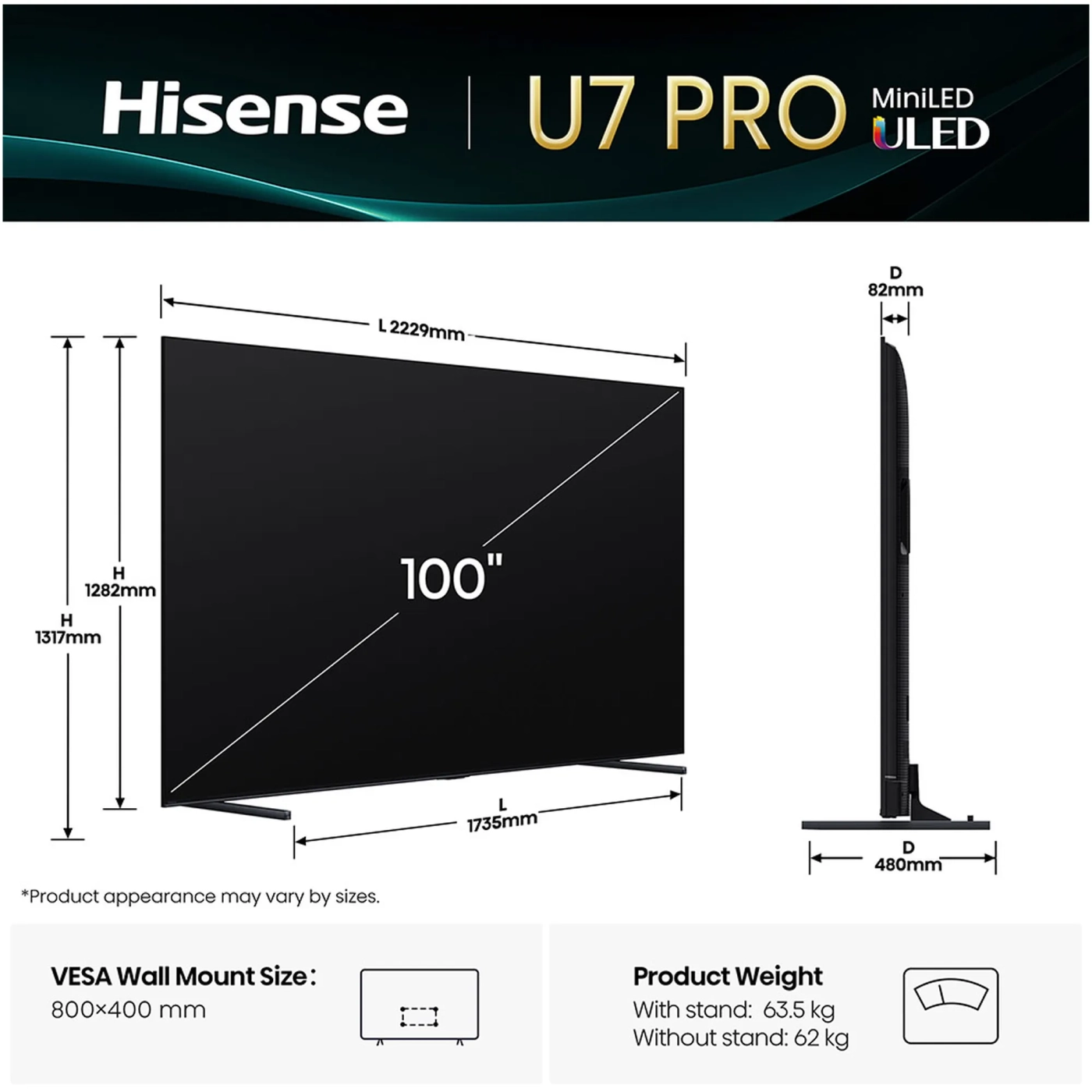 Купити Телевізор Hisense 100U7Q PRO - фото 5