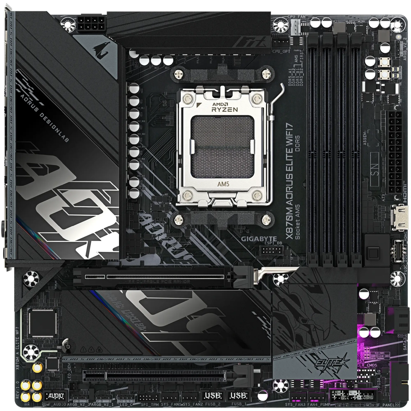 Купити Материнська плата GIGABYTE X870M AORUS ELITE WIFI7 - фото 3