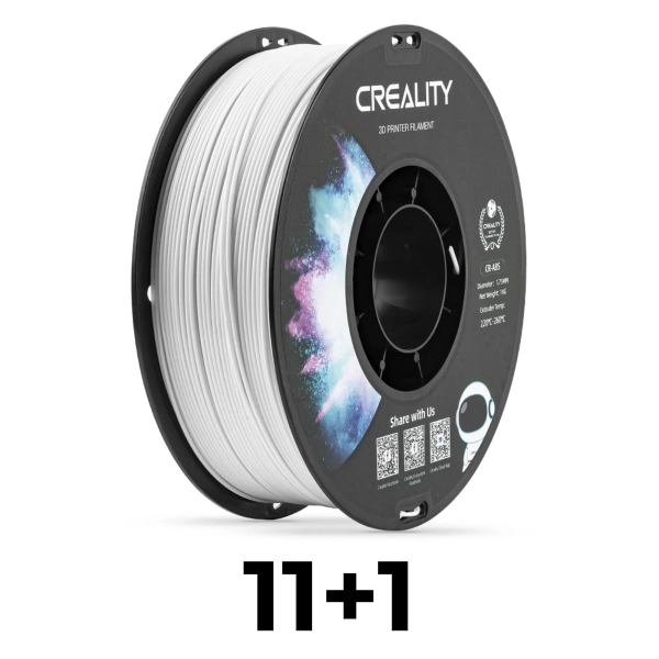 Купить ABS Filament (пластик) для 3D принтера CREALITY 1кг, 1.75мм, белый - фото 0
