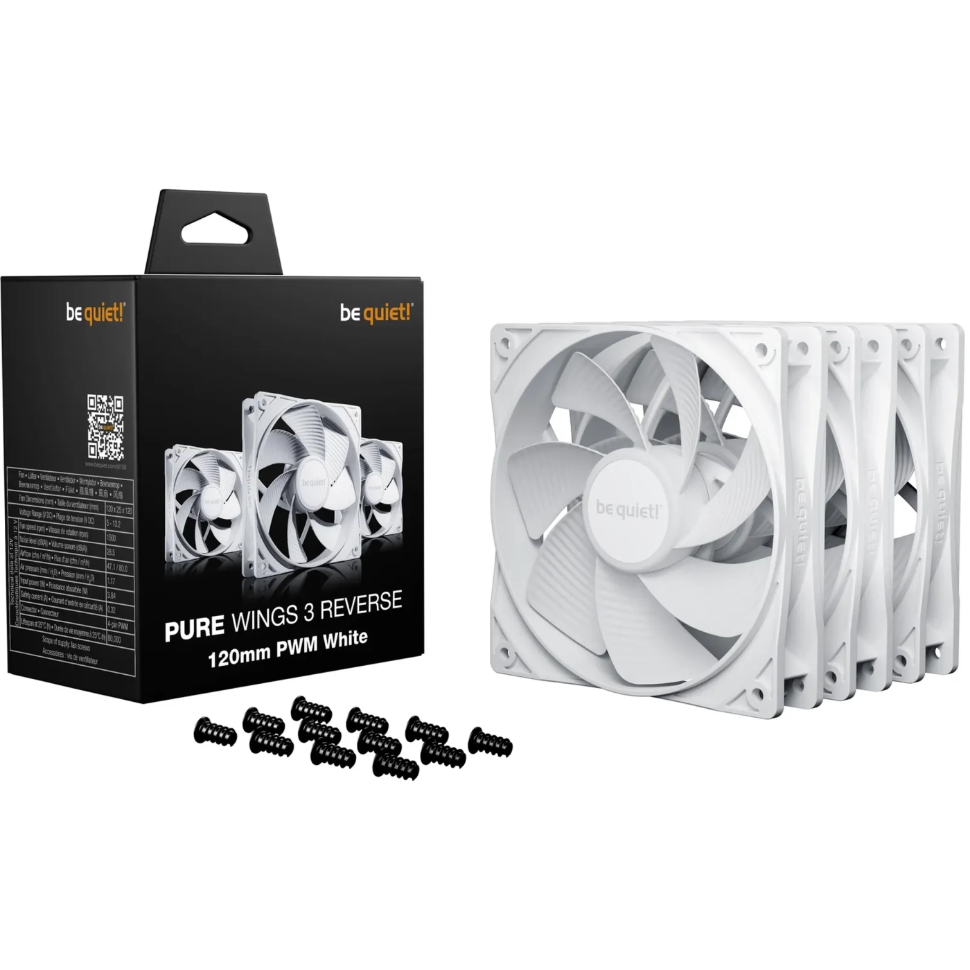 Купить Вентилятор be quiet! PURE WINGS 3 120mm PWM Reverse White 3-Pack (BL136) - фото 3