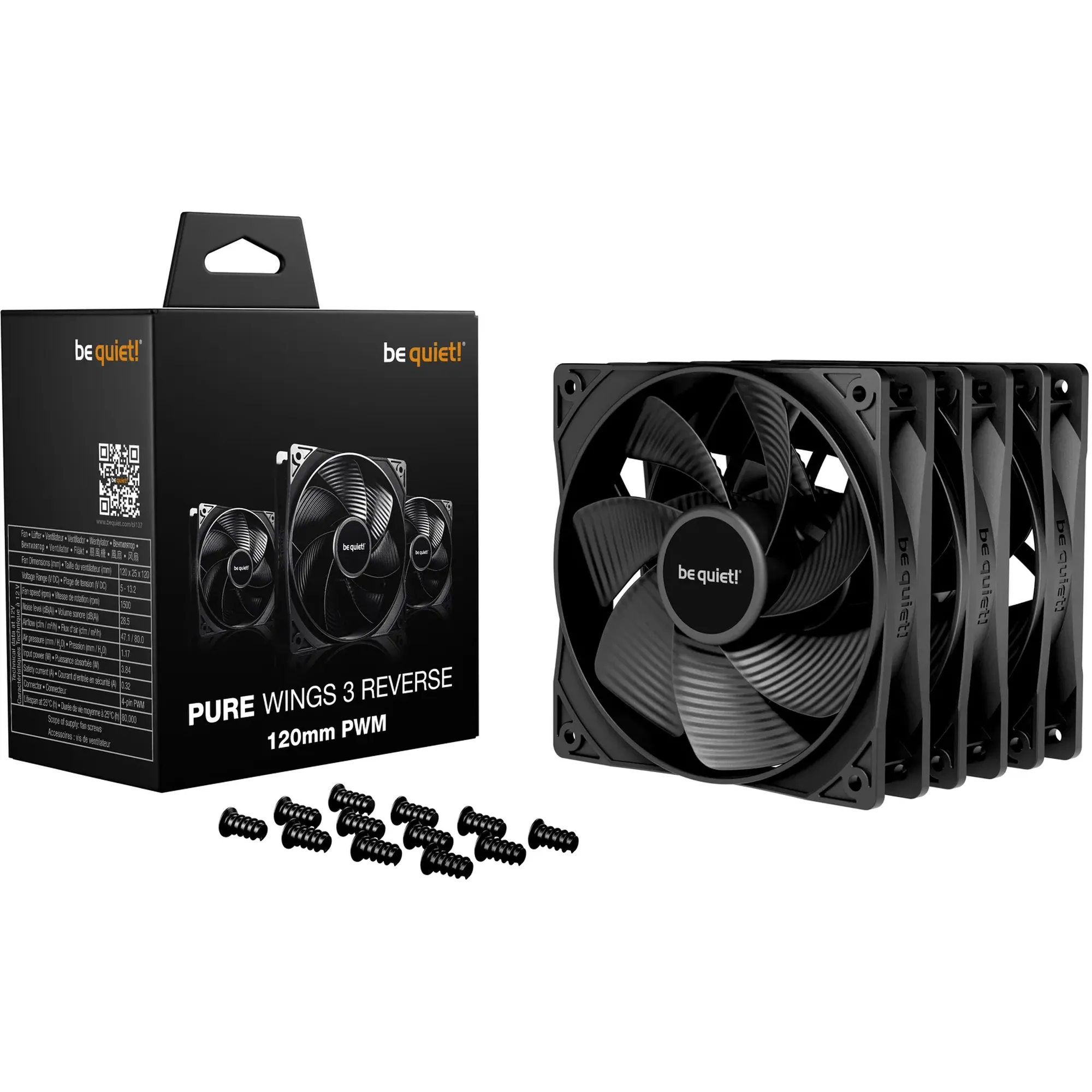 Купить Вентилятор be quiet! PURE WINGS 3 120mm PWM Reverse 3-Pack (BL137) - фото 3