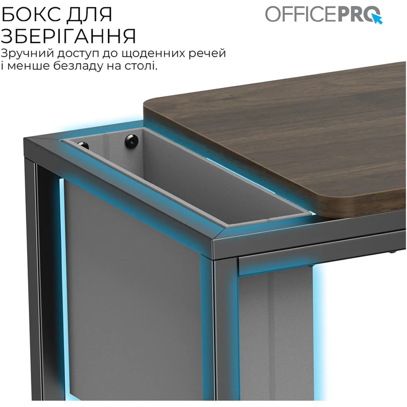 Купити Приставний столик Officepro SD175DW Dark Wood Black - фото 6