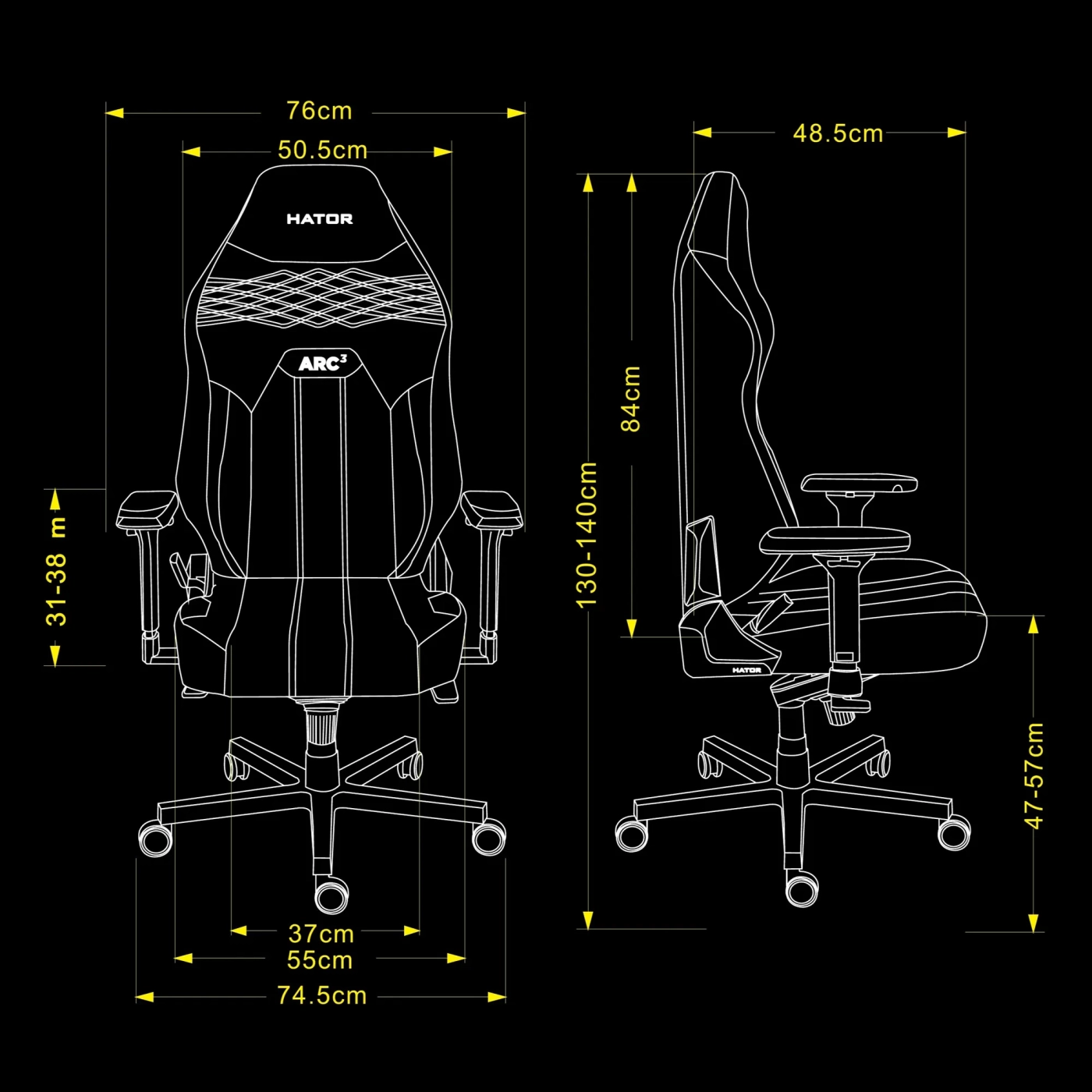 Купить Кресло для геймеров HATOR Arc 3 L Velour Emerald (HTC3448L) - фото 6