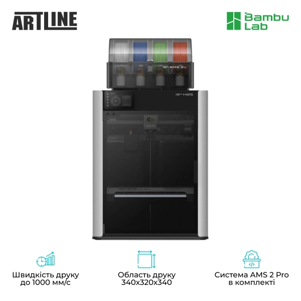 Купить 3D принтер Bambu Lab H2S AMS Combo (PF003-S+SA007-EU) - фото 3