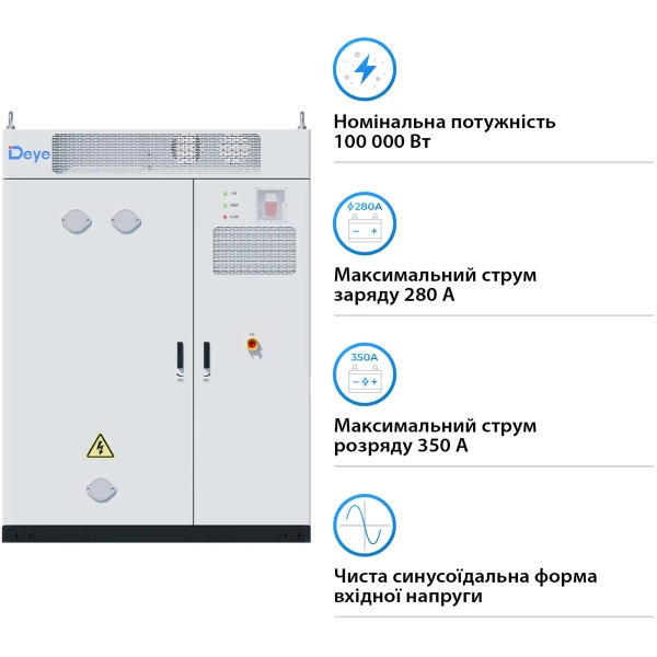 Купить Система хранения энергии DEYE MS-GS215 100kW 768V 280Ah 215kWh LiFePO4 IP54, 200kW MPPT, Fire Extinguisher, Air conditioner (MS-GS215-2H3) - фото 4