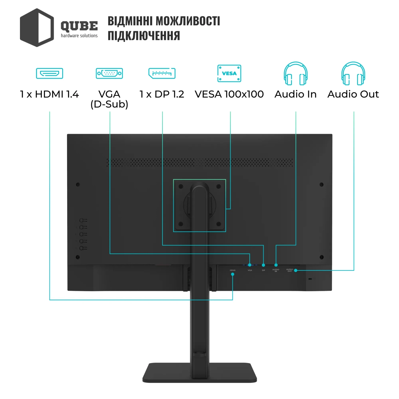 Купити Монітор 27" Qube B27F120HS - фото 3