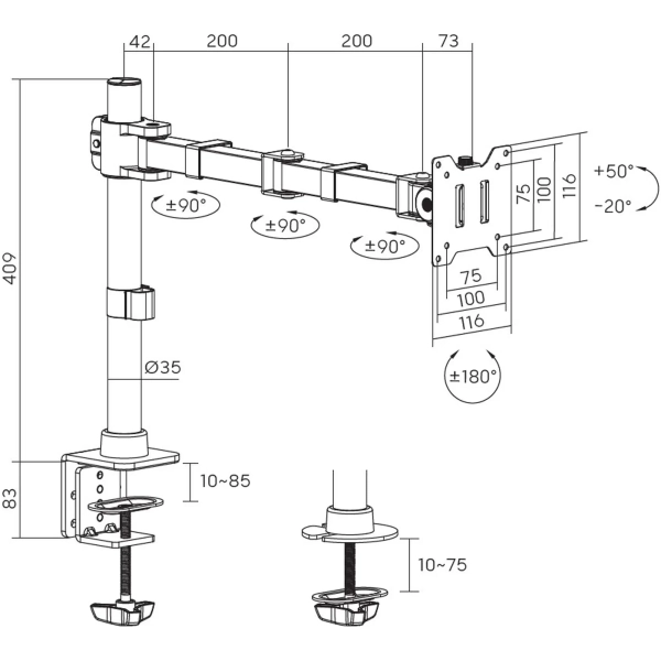 Купити Кріплення для монітора OfficePro MA111B - фото 8