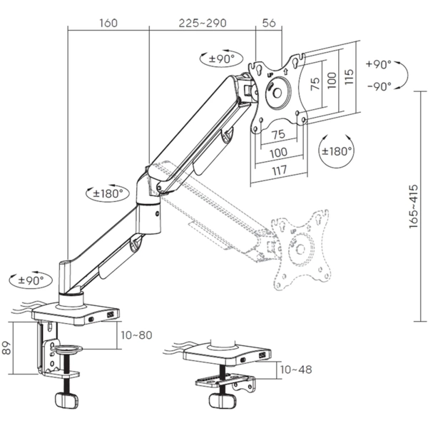 Купити Кріплення для монітора OfficePro MA511B - фото 10