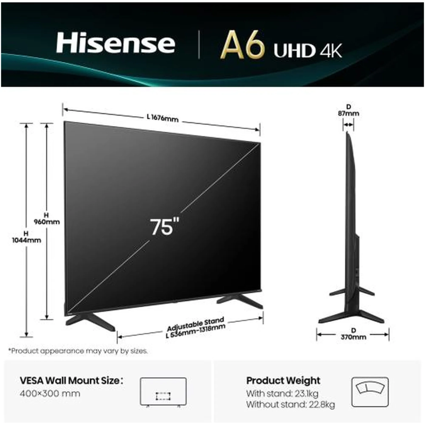 Купити Телевізор Hisense 75A6Q - фото 3