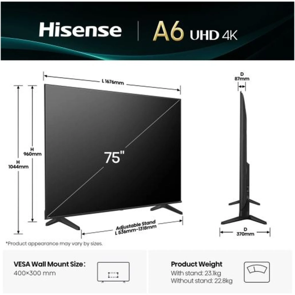Купити Телевізор Hisense 75A6Q - фото 3