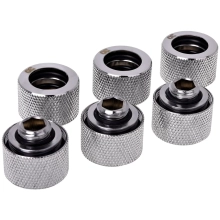Купить Фитинг Alphacool HT 16mm HardTube compression fitting G1/4 6-pack Chrome (17384) - фото 1