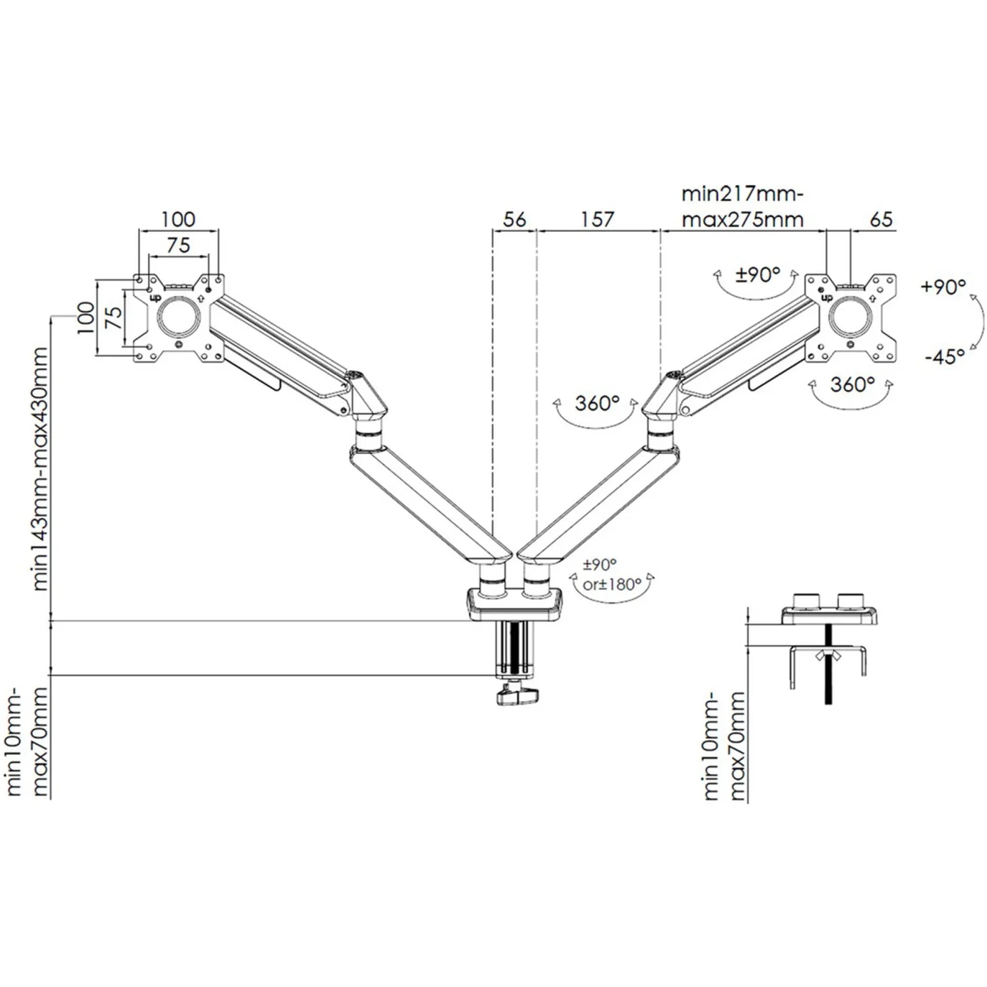 Купити Кронштейн Anda Seat Stealth II Duo Black/White (AD-W-A6D-2S-BW) - фото 8