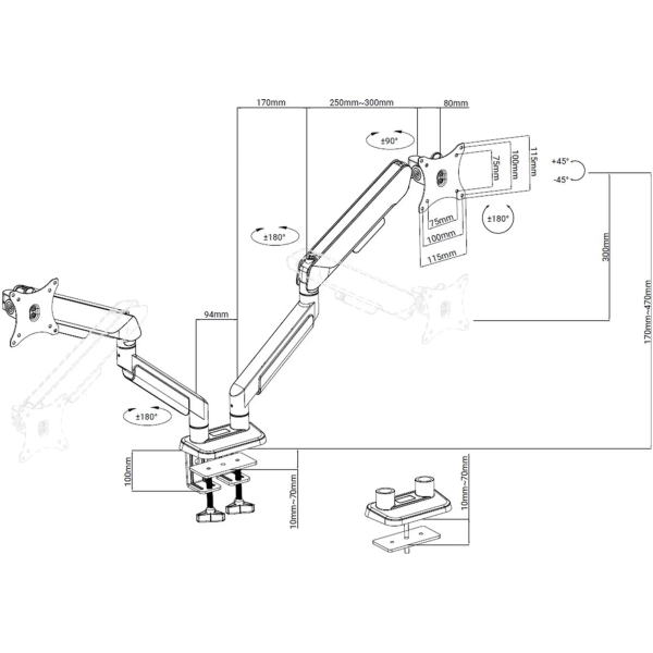 Купить Кронштейн Anda Seat Stealth Pro II Duo Titanium (AD-W-A9-2S-BT) - фото 11