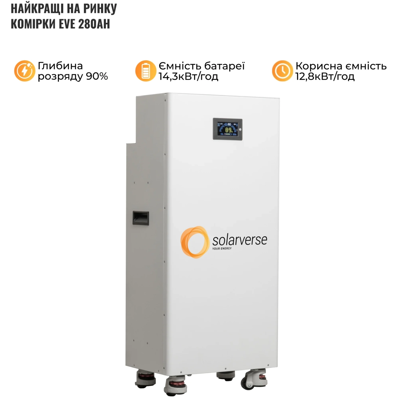 Купить Аккумуляторний модуль Solarverse Powerbrick SV51280-14.3KW 51.2V 280Ah 14.3kWh LiFePo4 (SV51280-14.3KW) - фото 3