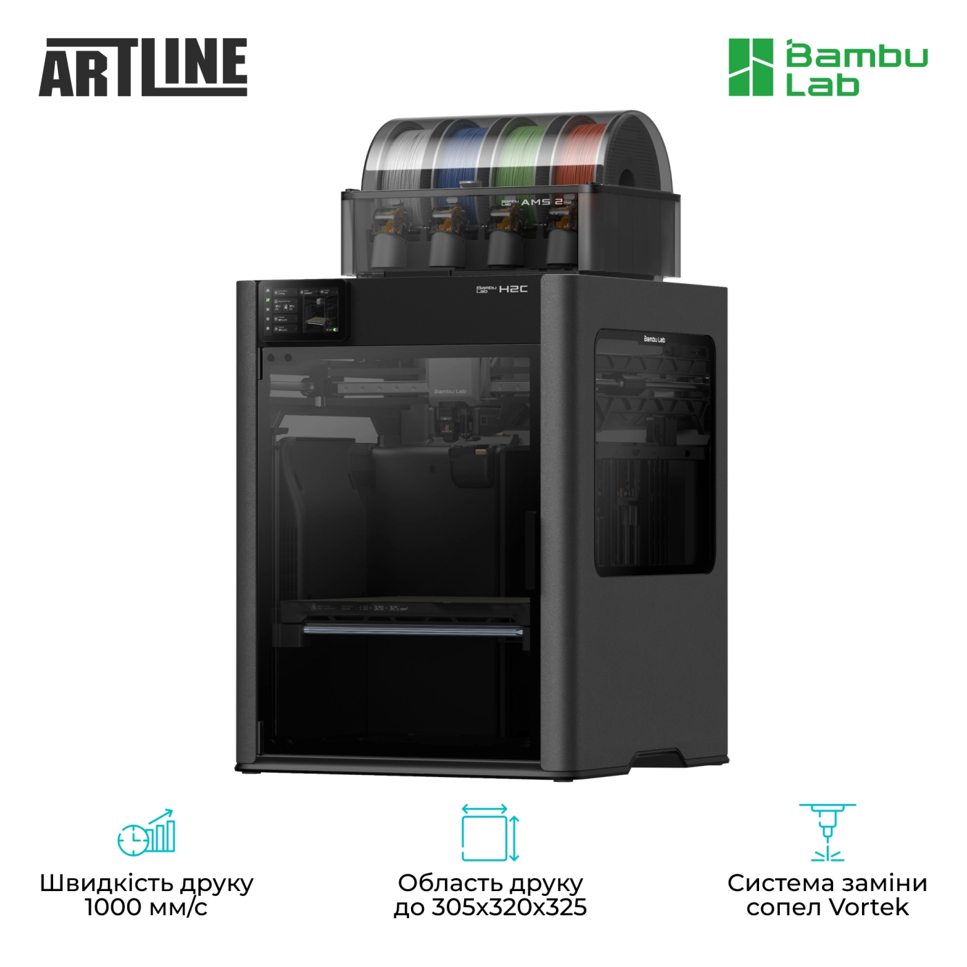 Купити 3D принтер Bambu Lab H2C Combo - фото 3