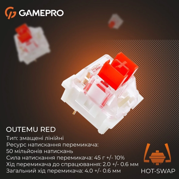 Купить Клавиатура GamePro Genesis Metallic MK110G Outemu Red Switch UA Gray (MK110G) - фото 7