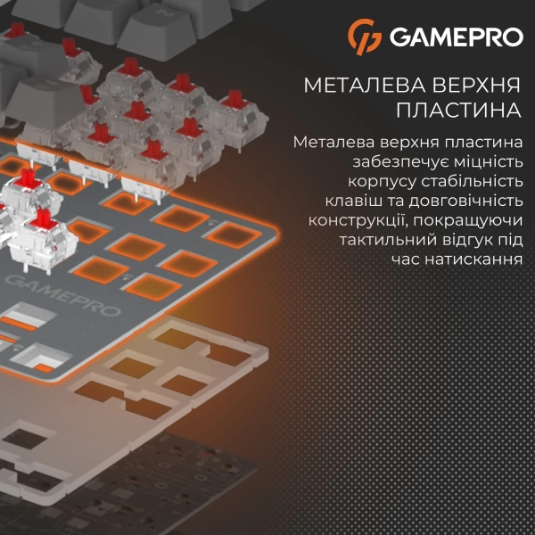 Купить Клавиатура GamePro Genesis Metallic MK110G Outemu Red Switch UA Gray (MK110G) - фото 9