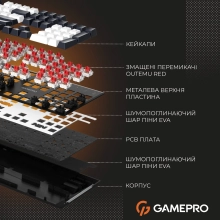 Купить Клавиатура GamePro Genesis Metallic MK144B Outemu Red Switch UA Black (MK144B) - фото 16
