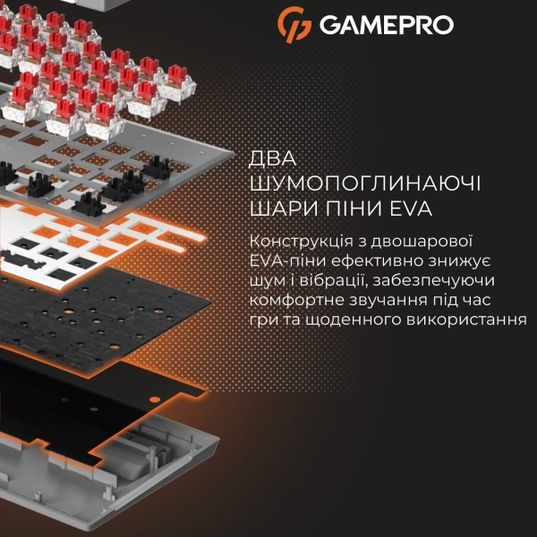 Купить Клавиатура GamePro Genesis Metallic MK144G Outemu Red Switch UA Gray (MK144G) - фото 16