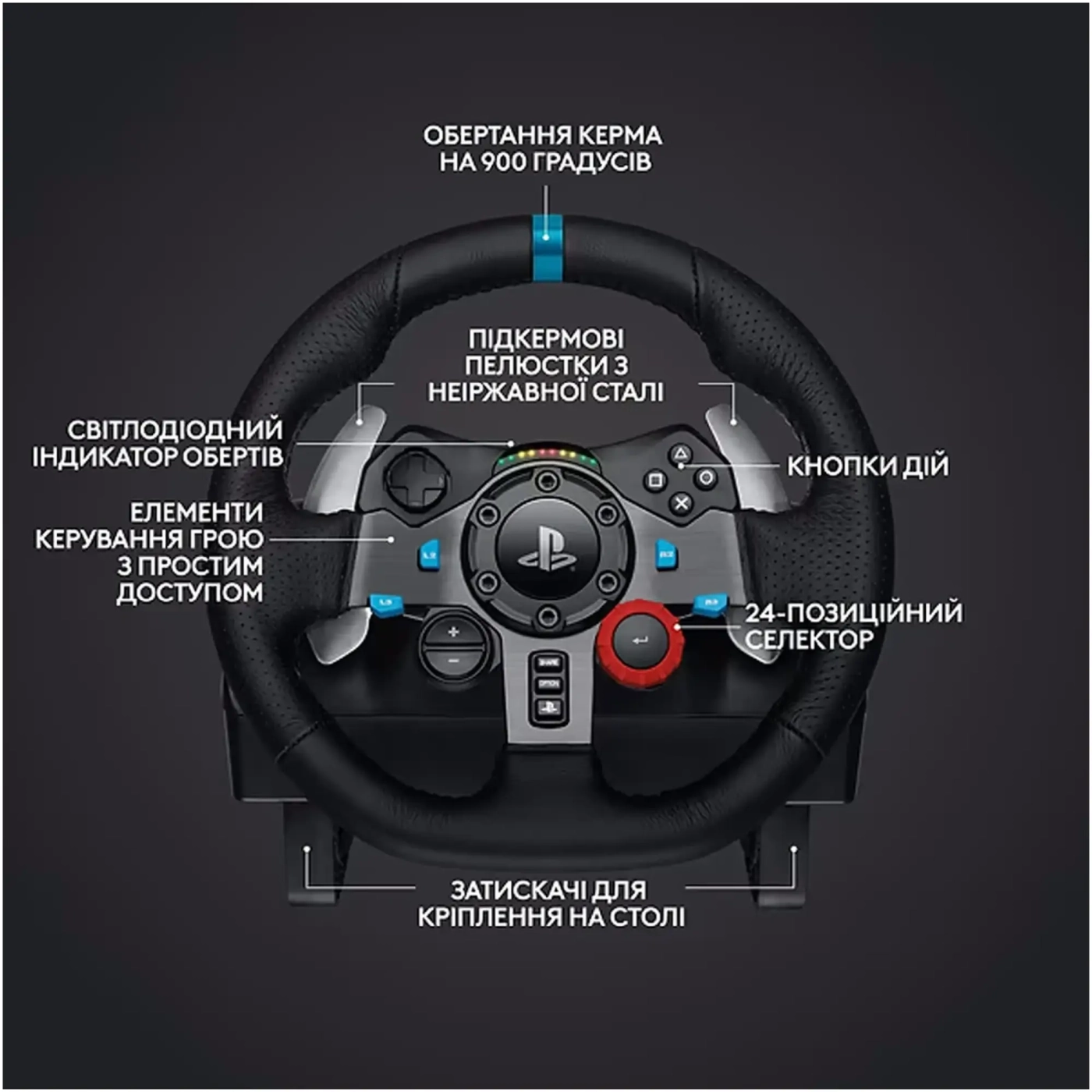 Купить Руль Logitech G29 Racing Wheel and Pedals for PS4-5 and PC + Shifter (991-000557) - фото 4