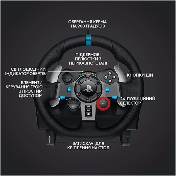 Купить Руль Logitech G29 Racing Wheel and Pedals for PS4-5 and PC + Shifter (991-000557) - фото 4