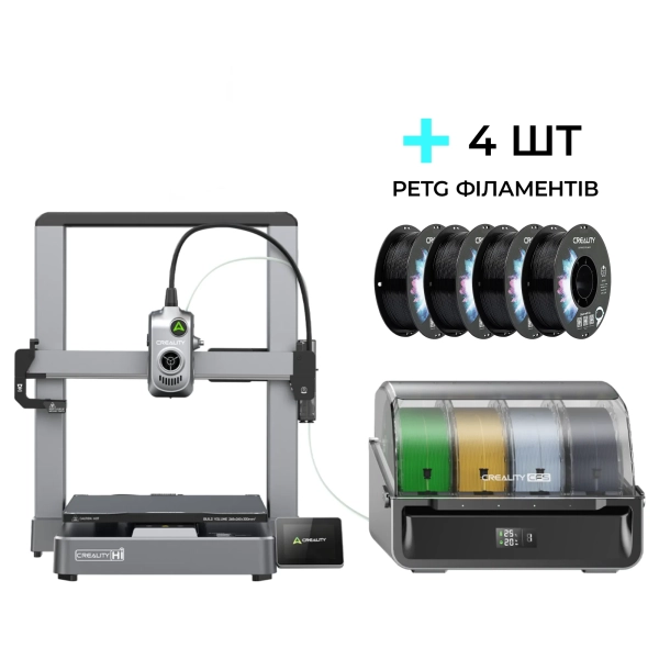 Купить 3D принтер CREALITY Hi Combo + PETG Filament (пластик) для 3D принтера CREALITY 4x1кг, 1.75мм, черный - фото 1