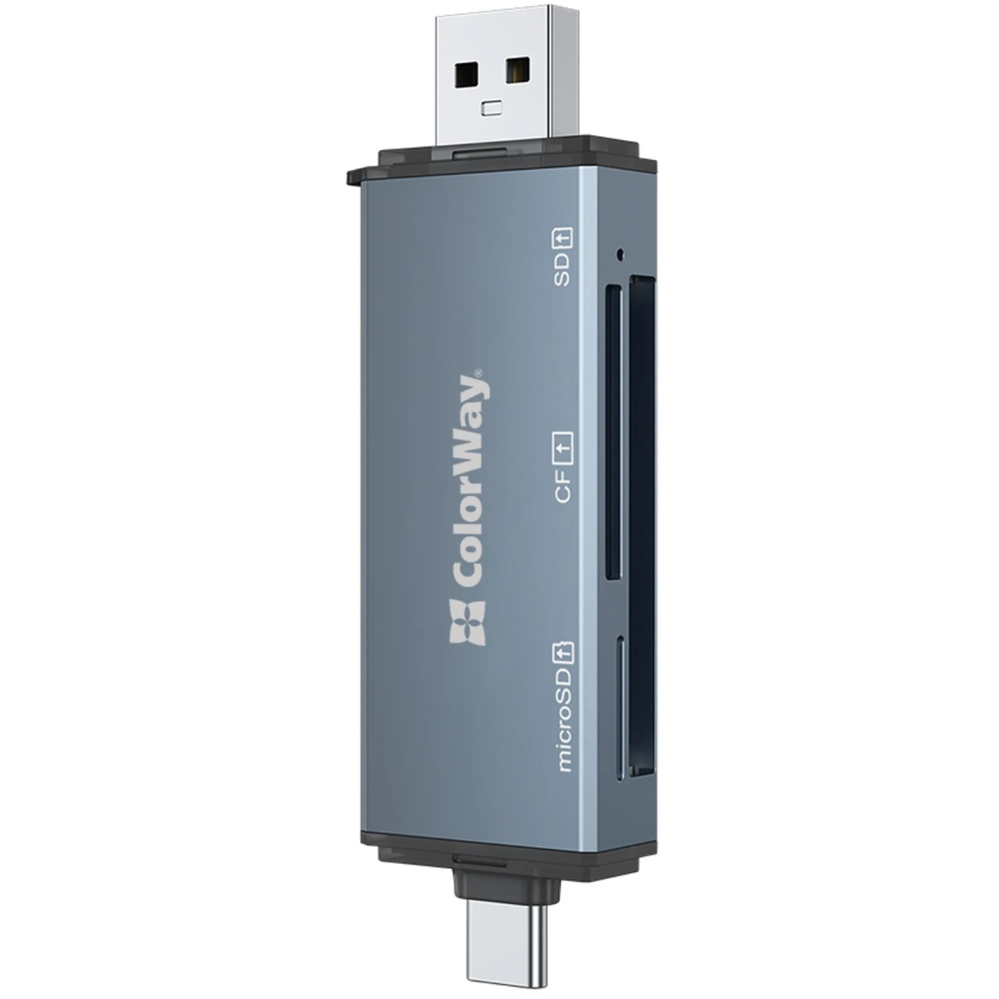 Купити Кардрідер ColorWay USB 2.0/USB-C to CF/SD/MicroSD (CW-CR-01) - фото 1