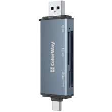 Купити Кардрідер ColorWay USB 2.0/USB-C to CF/SD/MicroSD (CW-CR-01) - фото 1