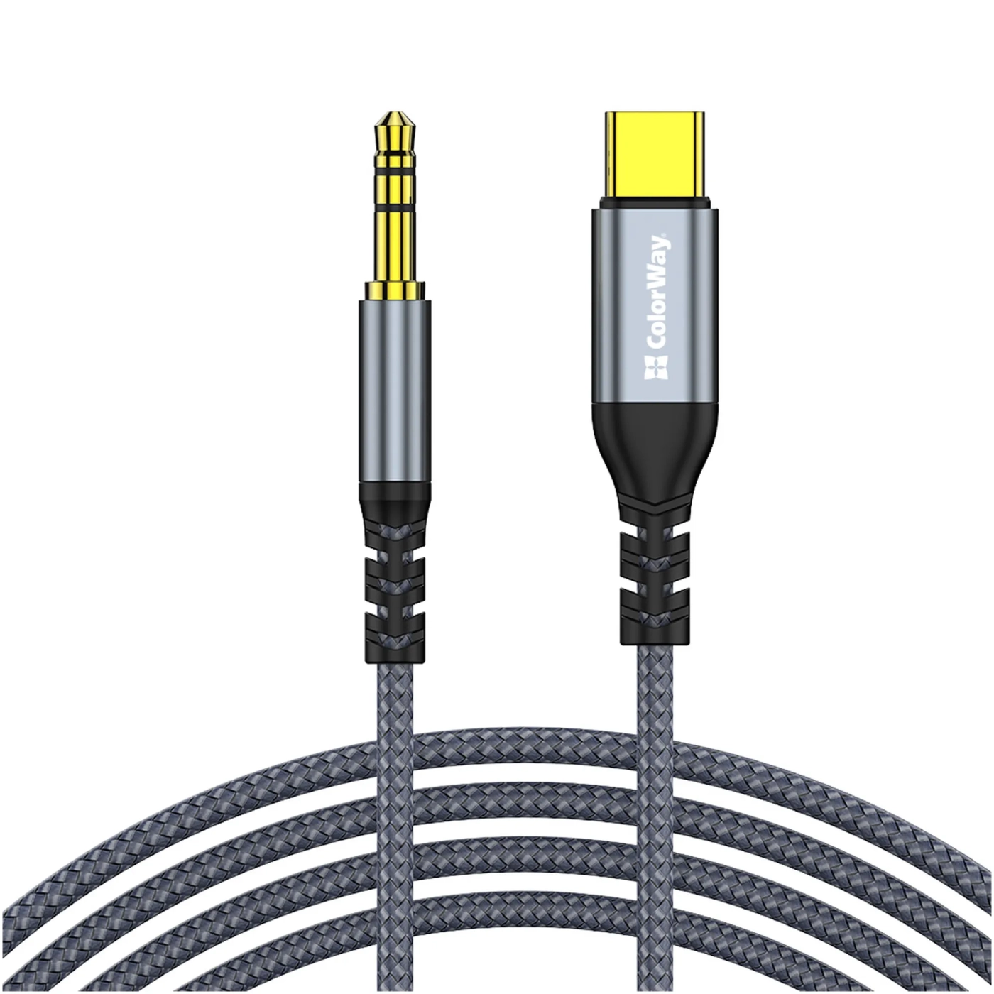 Купити Адаптер ColorWay USB-C to 3.5 mm mini-Jack 1.2 м Grey (CW-CBPDJ071-G) - фото 1