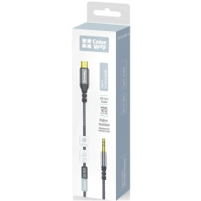 Купити Адаптер ColorWay USB-C to 3.5 mm mini-Jack 1.2 м Grey (CW-CBPDJ071-G) - фото 5