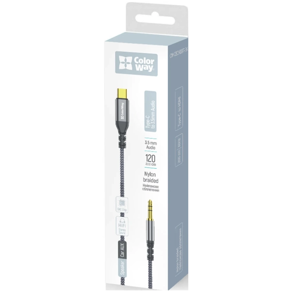 Купити Адаптер ColorWay USB-C to 3.5 mm mini-Jack 1.2 м Grey (CW-CBPDJ071-G) - фото 5